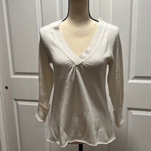 Winter white V Neck Juniors Sweater